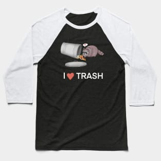 I Heart Trash Raccoon Baseball T-Shirt